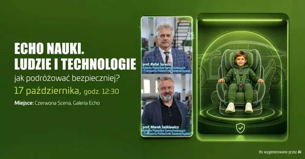 Grafika zapowiadająca spotkanie z cyklu Echo Nauki w Galerii Echo