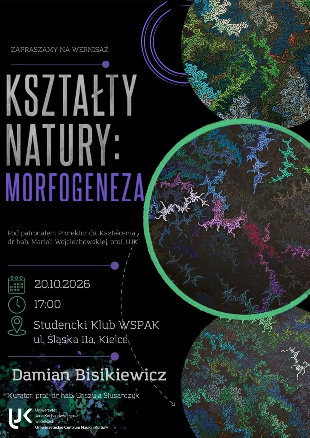 Plakat wystawy Damiana Bisikiewicza „Kształty natury: Morfogeneza”