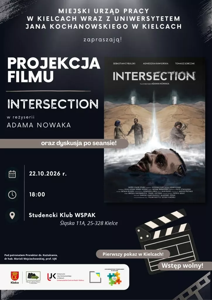 Plakat pokazu filmu „Intersection” w klubie WSPAK